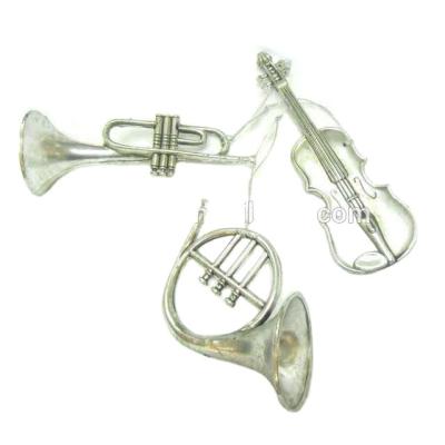 China Plastic Metal Bronze Color Plastic Christmas Musical Instrument Classical Ornament Ornament for sale