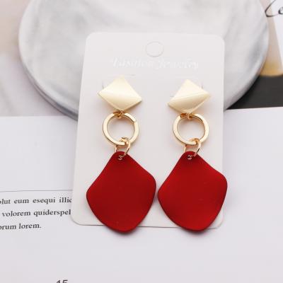 China Morandi FASHIONABLE color metal paint geometric earrings fashion niche earrings net red earrings women for sale