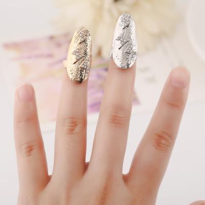 China 2021 New Fashion Trendy Creative European American Personality Jewelry Diamond Lightning Nail Joint Ring Snap Jewelry for Women for sale