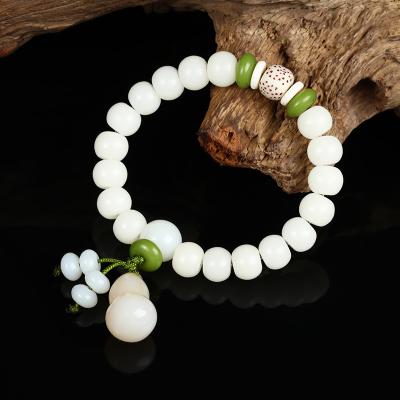 China 2021 RTS CLASSIC Best Selling Natural Jade Bodhi Buddha Beaded Rosary White Root Bodhi Stone Mens Womens Accessories Bracelet Jewelry for sale