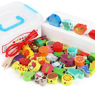 China Environmental protection good quality early childhood wholesale educational toy animal fruit beads for sale