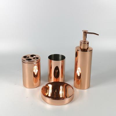 China Sustainable 4pcs Bathroom Accessories Set Stainless Steel-Copper Bath Set for sale