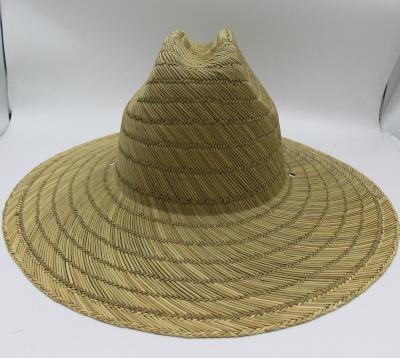 China Amazon Brim Brands Logo Character Large Brim Empty Hat Summer Wholesale Custom Natural Surf Wide Straw Printing Striping Lifeguard Hats for sale