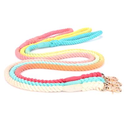 China Fashion Pet Dog Leash Cotton Rope Soft Custom Multicolor DETACHED Pet Leash Fashion Pet Walking Leash Products for sale