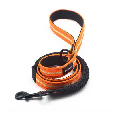 China Amazon Hot Selling Reflective Pet Supplies Wholesale Glow Pet Traction Rope Expandable Polyester Explosion-proof Elastic Dog Leash for sale