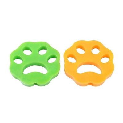 China Amazon Hot Sale Silicone Paw Shaped Pet Dog Cat Viable Hair Remover Stone For Laundry Machine Clothes Pet Fur Cleaning Catcher for sale