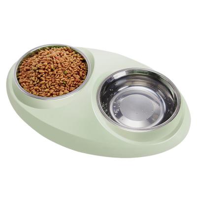 China Stainless Steel Taiji Double Pet Bowl Dual Purpose Hot Sale Amazon Plastic Dog Cat Feed Bowl Dual From Pet Supplies Manufacturer for sale