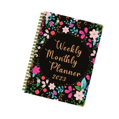 China A5 Hardcover Book A5 Hardcover Book 2023 Spiral Notebook Daily Daily Monthly Planner Notebook Organizer for sale