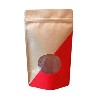 China Recyclable custom logo 8oz kraft paper holder up pouch bag nuts aluminum laminated flexible design digital printing china supplier for sale