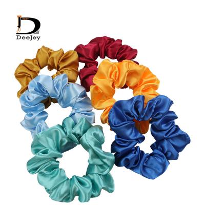 China Fashion Customize Soft Popular Elastic Hair Accessories Colorful Material Hair Scrunchies 100% Flip Hair Scrunchies for sale