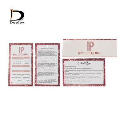 China Sustainable Custom Thank You Card and Hair Sticker And Hang Tag Sets With Private Logo Personalize Business Card for sale