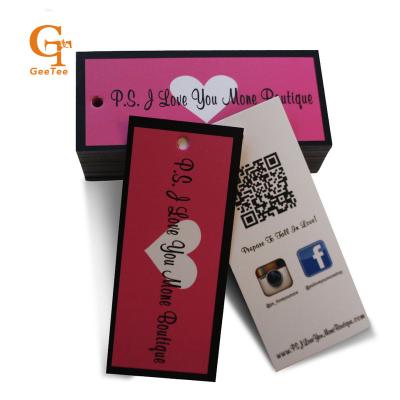 China Recyled customized logo name garment clothing paper shopping price for hanging tags, swing tags labels for sale