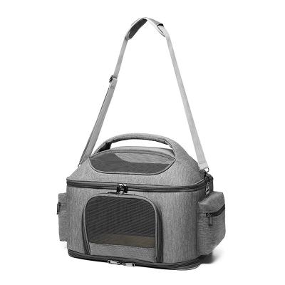 China Custom Breathable Factory Folding Pet Carrier For Cats, Dogs, Tote Carriers Bags With Adjustable Shoulder Strap for sale