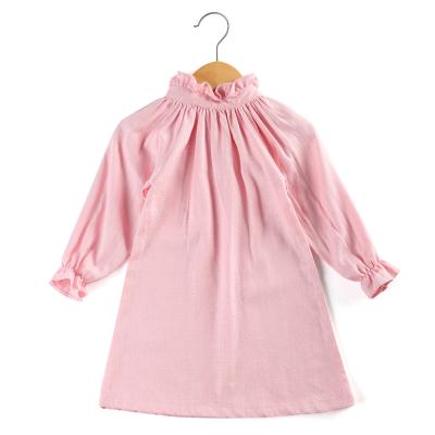 China Fashion Baby Boutique Toddler Dresses Long Sleeve Pink Spring Anti-Static Canvas Soft Toddler Girls Dress for sale