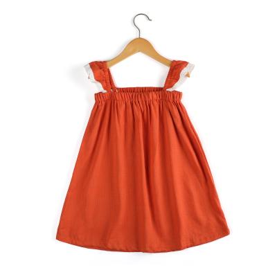 China 2022 late summer new breathable baby cheap dress for kids dress lace ruffle canvas little girl casual dresses for sale