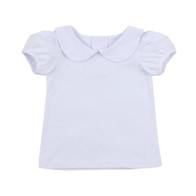 China Peter Pan Button Collar Cotton Shop New Product Clothing Size T-shirts Girls Short Plus Sleeve T-Shirts for sale