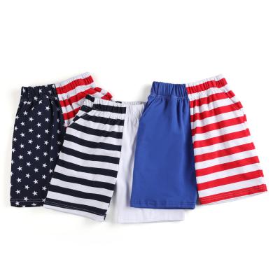 China Breathable 4th of July Striped Summer Cotton Custom Shorts Wholesale Kids Boys Drawstring Short Pants for sale