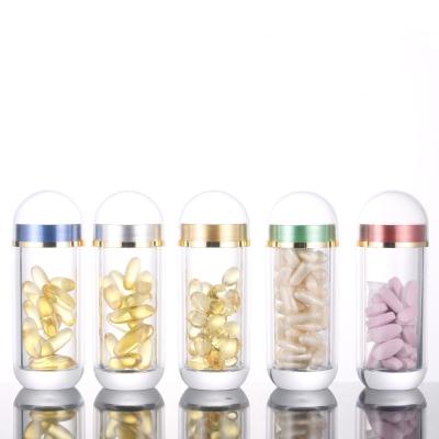 China Medicine CUSTOM Plastic Bottle for Body Health Tablets Pill Bottles with Caps Transparent Bullet Shape Multi-Use Container Medicines 60CC for sale