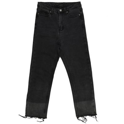 China Retro Viable Black Distressed Cropped Cotton Trousers Mix High Quality Sexy Women's Casual Pants Women's Trousers Ladies Jeans for sale