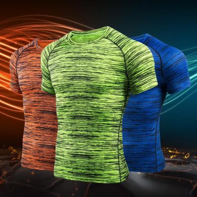 China Antibacterial Dry Fit Gym Fitness T-shirts Custom Logo Mens Sport Shirt for sale