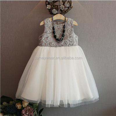 China Lovely breathable lace flower set sleeveless kids gossip princess dyed wedding designs costume competition for kids for sale