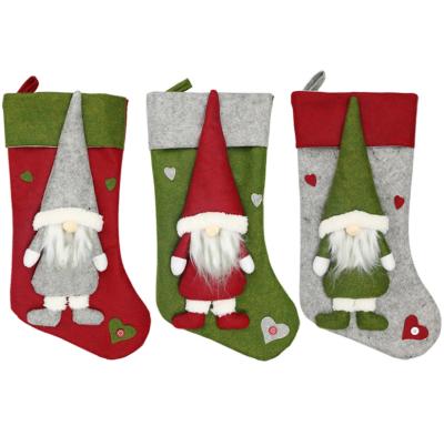 China New Non-Woven Fabrics Doll Christmas Decorations Socks Gift Bag Faceless Hanging Christmas Tree Gift Bags for sale