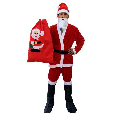 China Fabric Christmas Santa Claus Costume Dress Up A Christmas Costume for sale