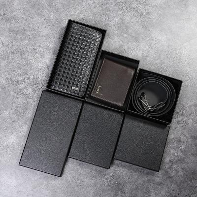 China Exquisite Rectangular Men's Belt Cash Bag Box Gift Packaging Box Recyclable Stain Customized for sale