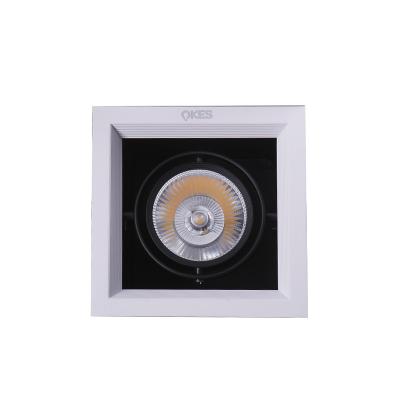 China Modern 15W Square Spotlight Lamp Indoor Ceiling Recessed Bedroom Clothing Store Led Grill Light for sale