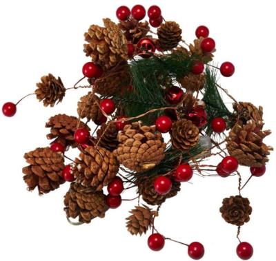 China Multiple Christmas Pine Cone String Lights Led Copper Wire Red Fruit String Lamp for sale