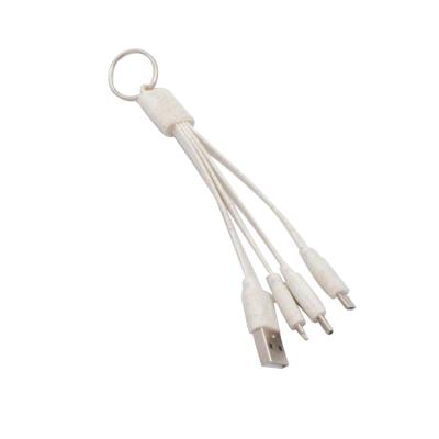 China MP3/MP4 Player Wheat Straw USB 2.0 Connector 5V 3A Connector 5V 3A Palladium 20W Key Chain Eco-friendly USB Charging Cable for sale