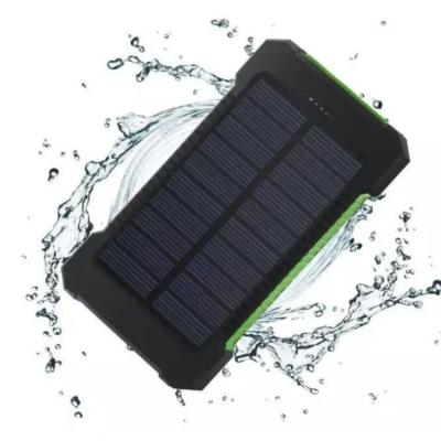 China New Design Ip68 Portable Solar Panel Charging Mobile Phone Charger 10000mah Solar Battery Power Bank With Dual Usb for sale