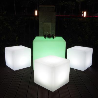 China Modern Outdoor Led Mood Cube Garden Seat for sale