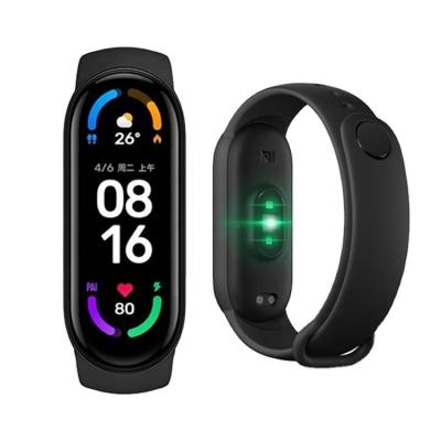 China Original Rate Monitor Waterproof Sports Activity Tracker Bracelet Wifi MI Band 6 Fitness Tracker 1.56 OLED Display Heart Wristband for sale