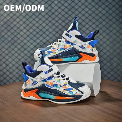 China Breathable New Design Boys shoes 2023 new leather winter non-slip big children's basketball shoes Waterproof children's sports shoes for sale