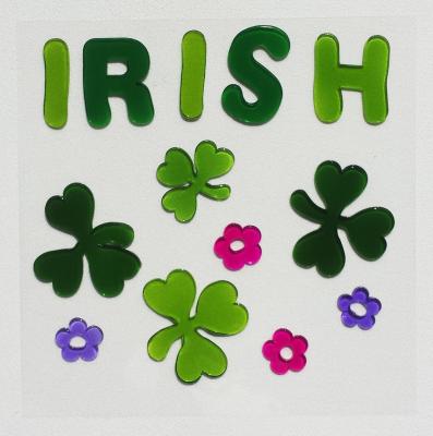 China Window Sticker St. Patrick's Day Holiday Decoration Window Stickers TPR Gel Clings Stickers for sale