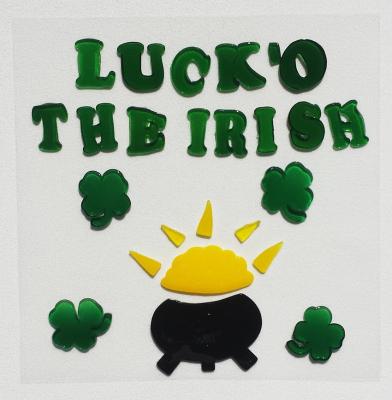 China Window Sticker St. Patrick's Day Holiday Decoration Window Stickers TPR Gel Clings Stickers for sale