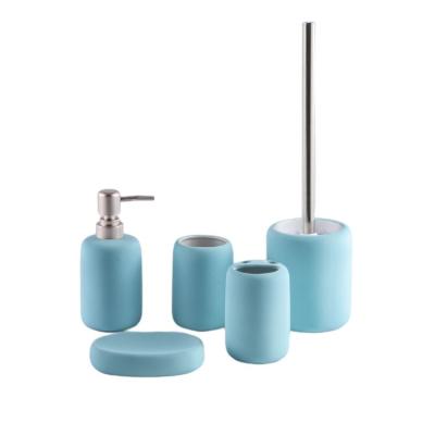 China Wholesale Viable Household 5pcs Simple Chinese High Quality Ceramic Decoration Brand Bathroom Accessory Set for sale