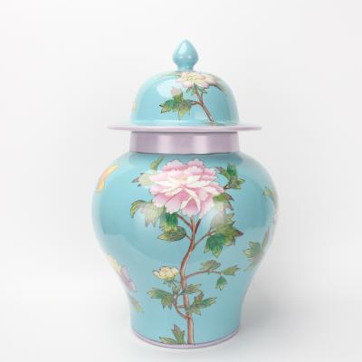 China J151 Minimalist Chinese Hand Weaving Blue Ceramic Flower Bud Vase Spring Hot Sale Pot Home Decor for sale