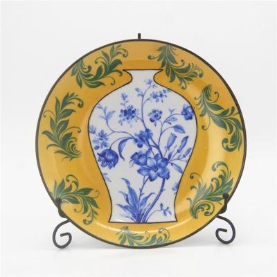 China Viable Factory Wall Hanging Wholesale Bule and White Porcelain Decoration Ceramic Dish for sale