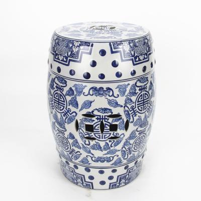 China D007/008/009 DECOR Classic Chinese On Stool Porcelain Ceramic Fashion Blue And White Chair For Decor for sale