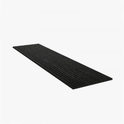 China Highly Effective Sound Absorption Mdf Fire Prevention Polyester Acoustic Slatted Oak Wooden Fiber wall panel black slatted acoustic Wall Panels for sale