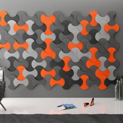 China Modern Sound absorption wall panel 100% Polyester acoustic panel PET felt 3d acoustic wall panel Sound Absorbing Wall And Ceiling Decor for sale