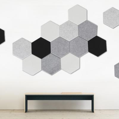 China Modern Soundproofing Hexagon 3D acoustic diffuser wall panel Sound Absorbing decorative acoustic panels 3d felt acoustic wall panel for sale