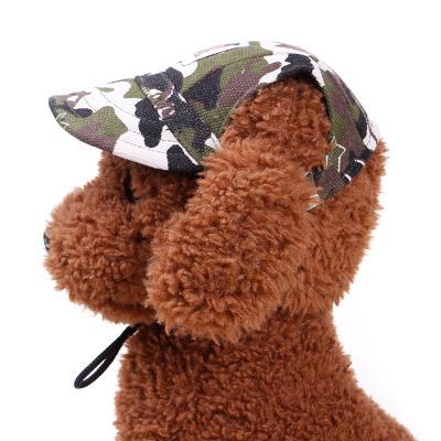 China Small Stocked Dog Cat Baseball Cap Visor Cap With Ear Holes Pet Products Accessories Outdoor Sun Hat for sale