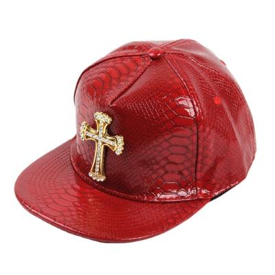 China Hot Snapback Hip Hop Style Hat COMMON Leather Hat Material OEM Leather Hats for sale