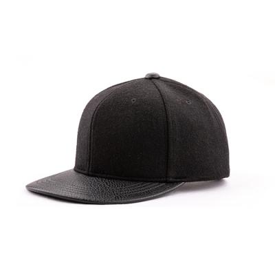 China JOINT Single Stock Sports Hat Custom Size Genuine Leather Wool Baseball Cap Specialties Logo 6 Panel Hat Custom Wool Nitrile Printed for sale