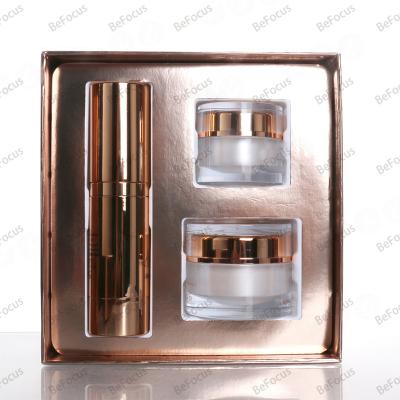 China Recycled Materials custom cosmetic paper gift packaging box for makeup sets cosmetic storage packaging box with paper card insert for sale