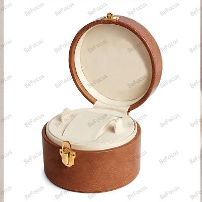 China Recycled Materials luxury craft pu leather wooden watch organizer box cases packaging luxury customized logo with pillow insert for sale