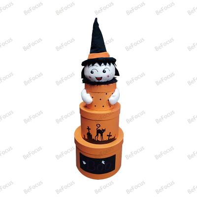 China Recycled Materials craft round cylinder kraft cardboard paper tubes packaging sweet candy box for halloween Day gift paper packaging box for sale